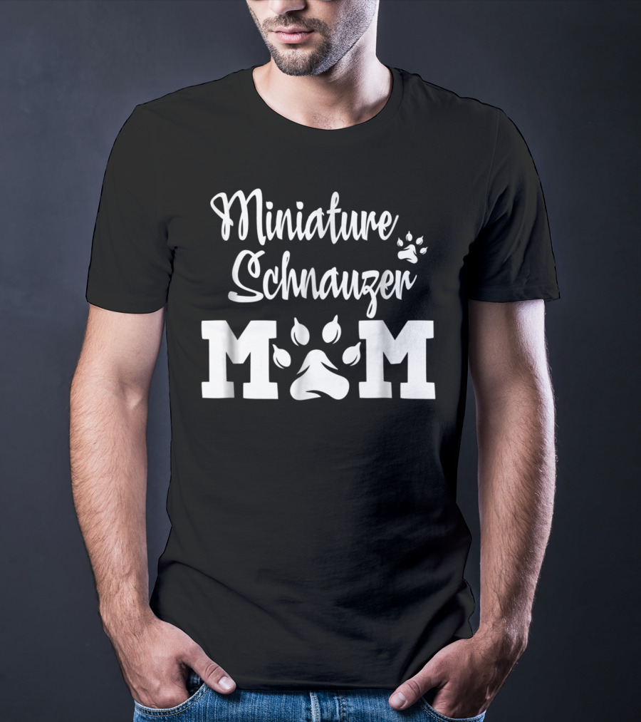 Miniature Schnauzer Mom Pawprint T-Shirt