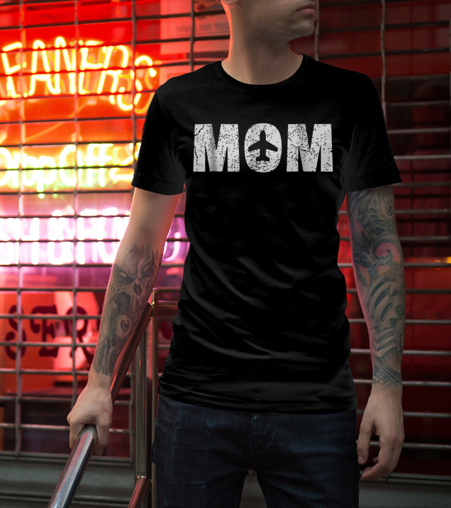 Mom Airplane Pilot Lover Aviation Enthusiast T-Shirt