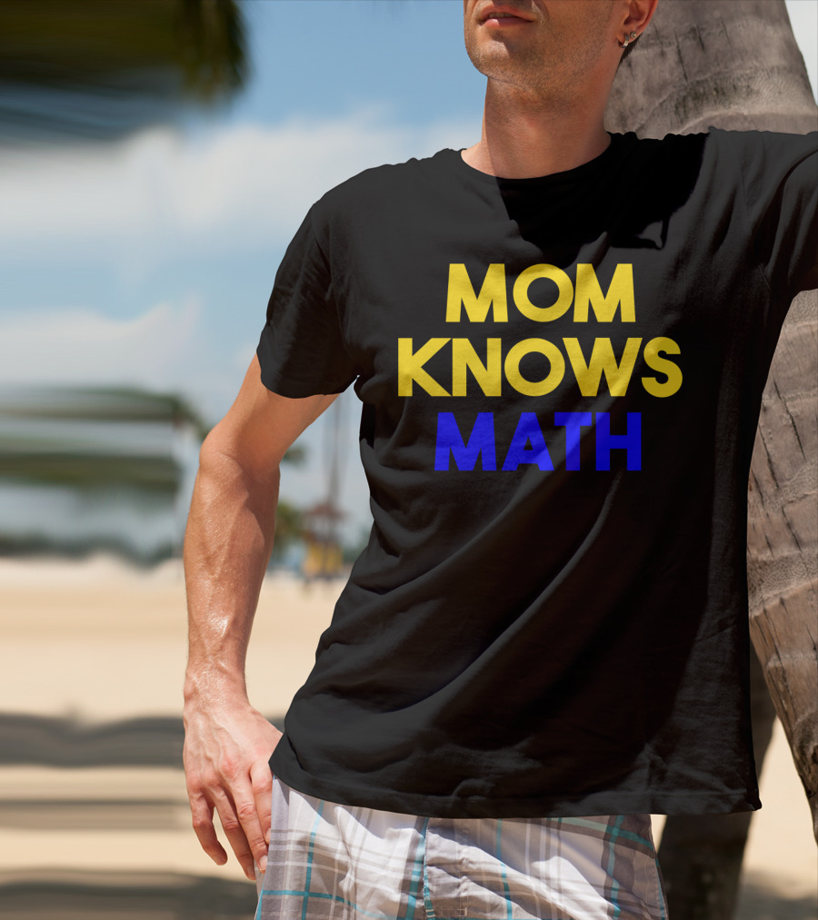 MOM KNOWS MATH Bold Yellow Blue T-Shirt