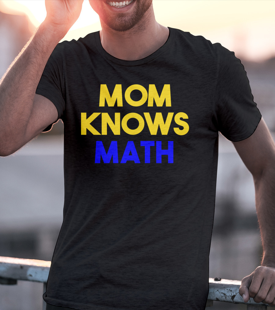 MOM KNOWS MATH Bold Yellow Blue T-Shirt