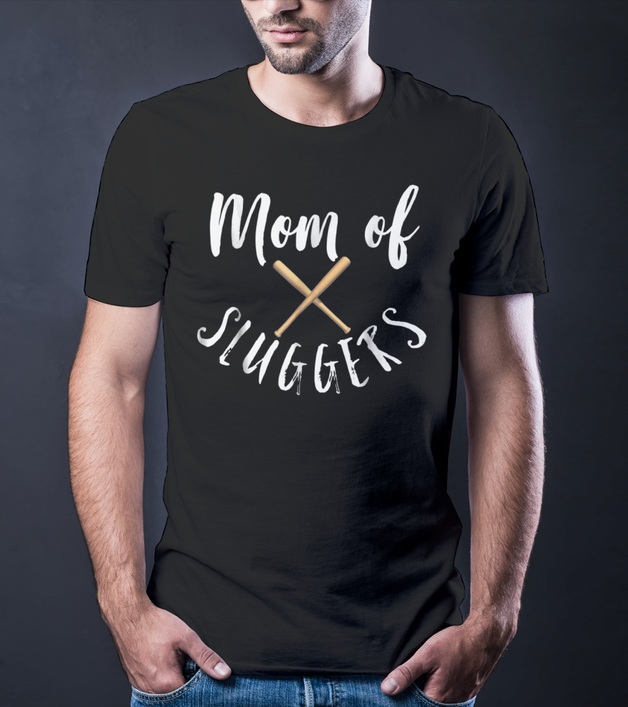 Mom Of Sluggers Baseball Bats Crossed T-Shirt