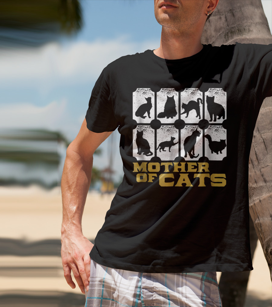 Mother Of Cats Vintage For Kitty And Kitten Lover90 Silhouette Collection T-Shirt