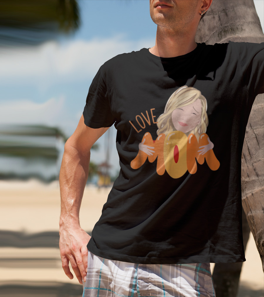 LOVE MOM Mothers Day Custom Personalized Selfie Emoji T-Shirt