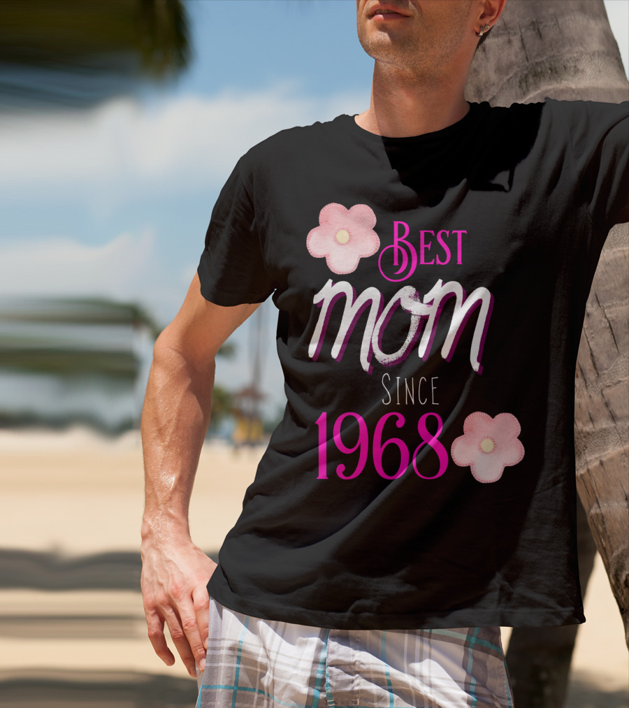 Best Mom Since 1968 Momiversary Flowers Mother's Day T-Shirt