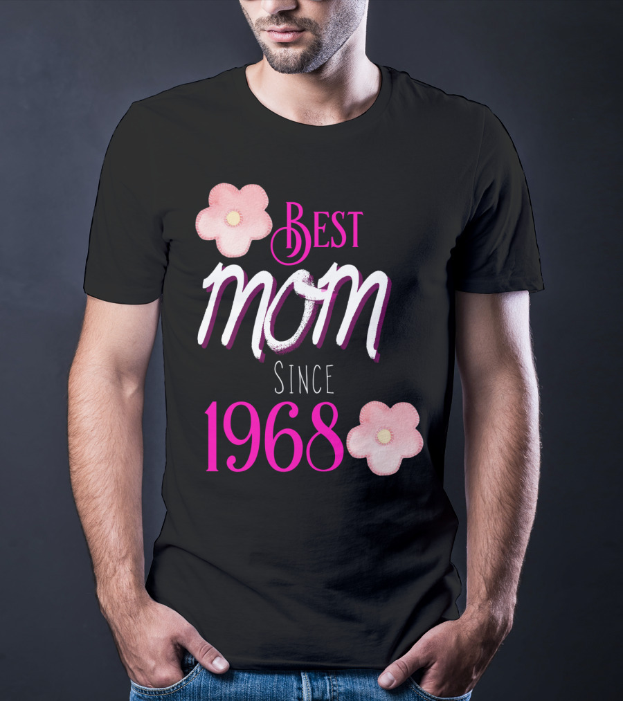 Best Mom Since 1968 Momiversary Flowers Mother's Day T-Shirt