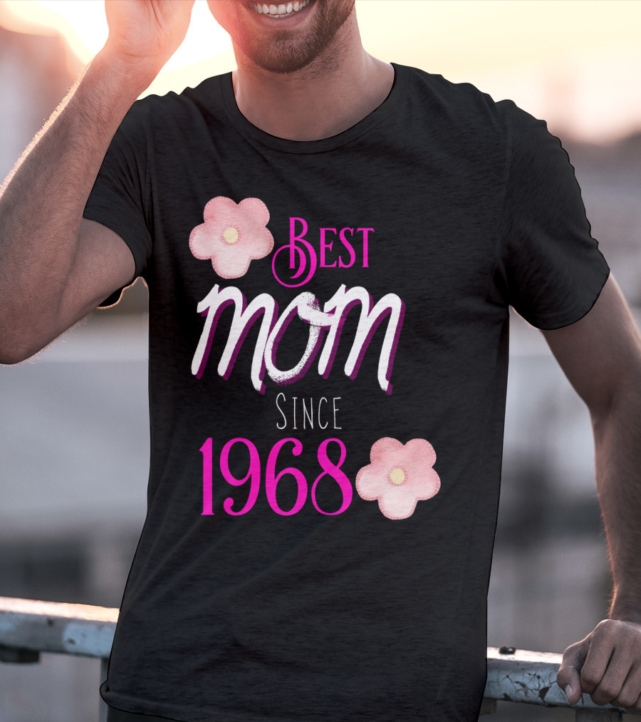 Best Mom Since 1968 Momiversary Flowers Mother's Day T-Shirt