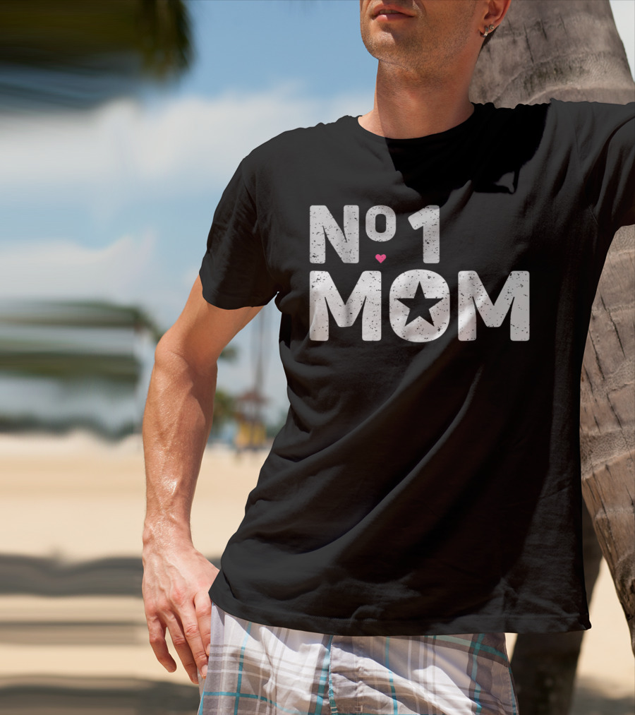 NO 1 Mom Star Heart T-Shirt
