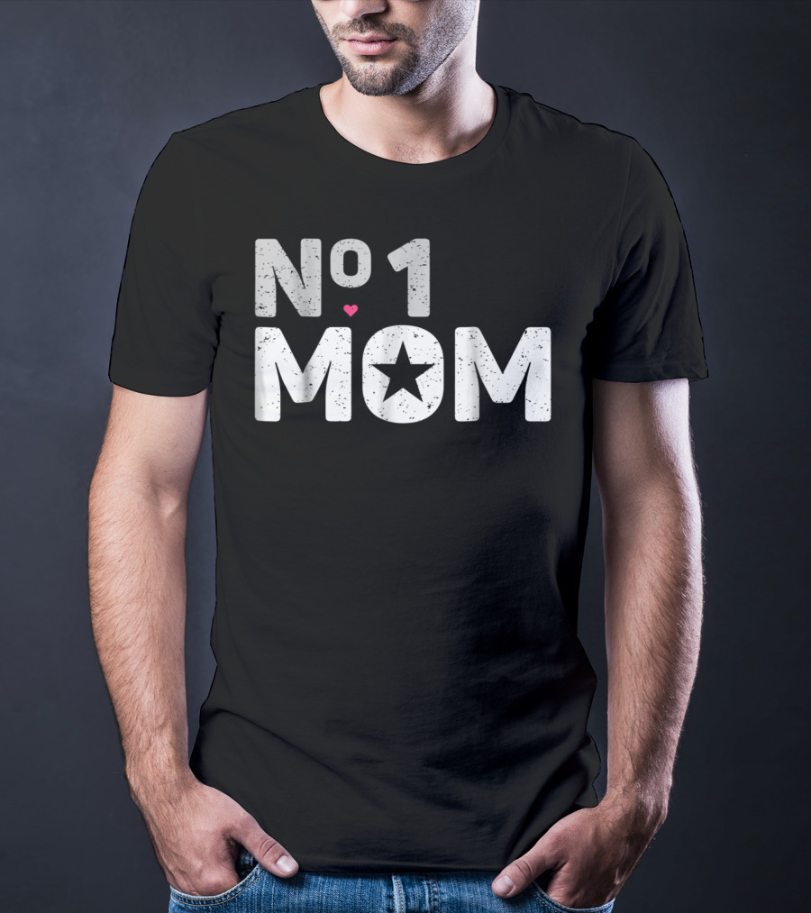 NO 1 Mom Star Heart T-Shirt