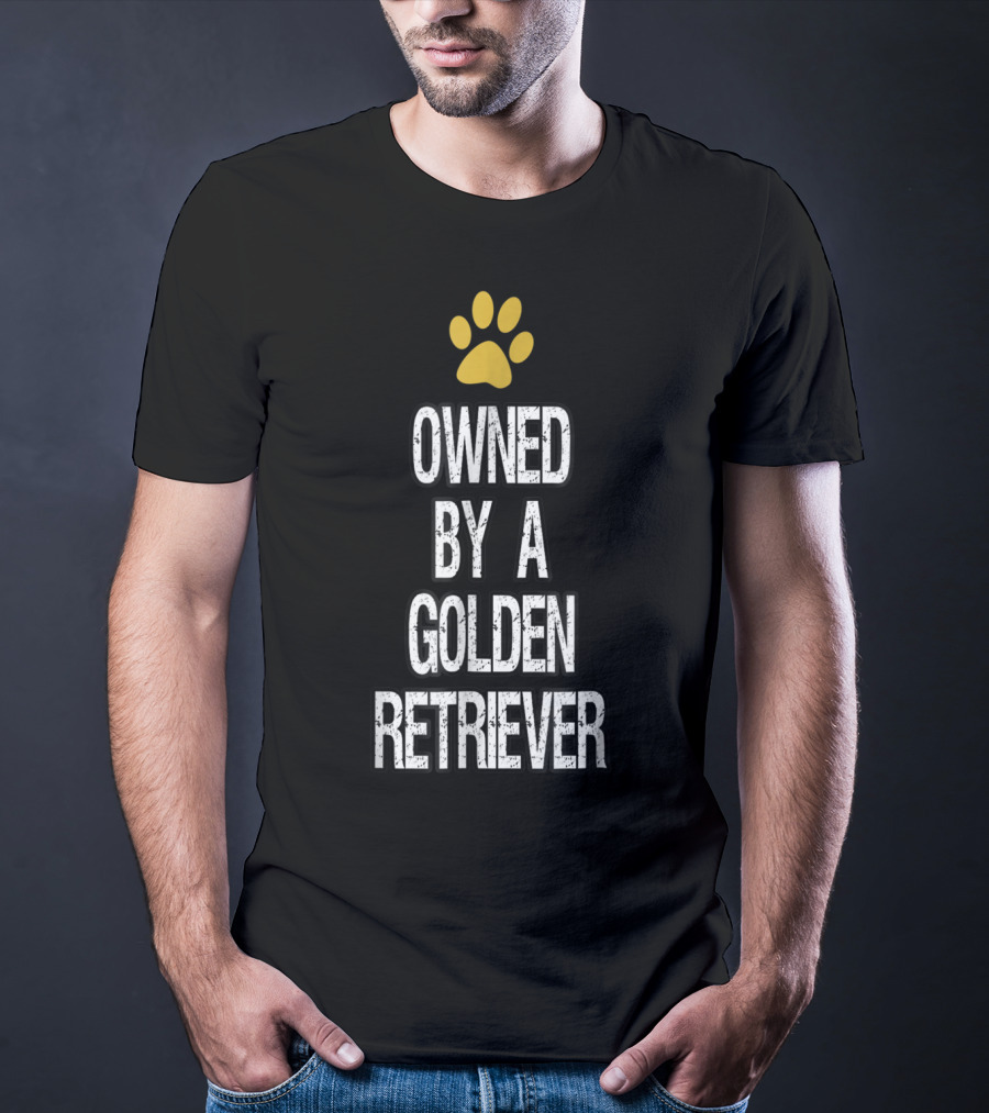 Owned By A Golden Retriever Paw Prints T-Shirt