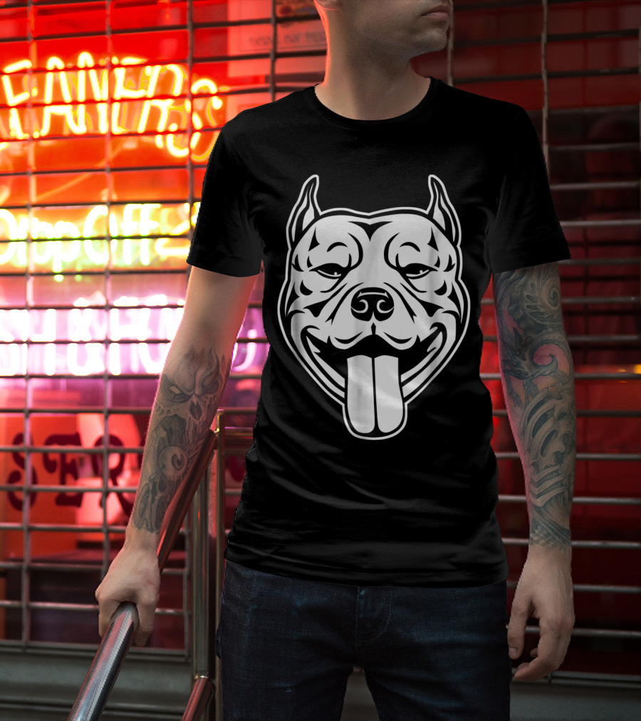 Pitbull Terrier Head For Pittie Moms Dads Kids43 T-Shirt