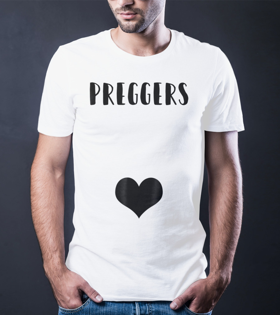 Preggers Announce Baby Prego Mom Heart Idea46 T-Shirt