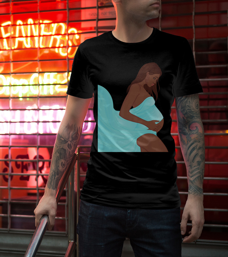 Pregnancy Black Girl Magic African Queen Mom57 T-Shirt
