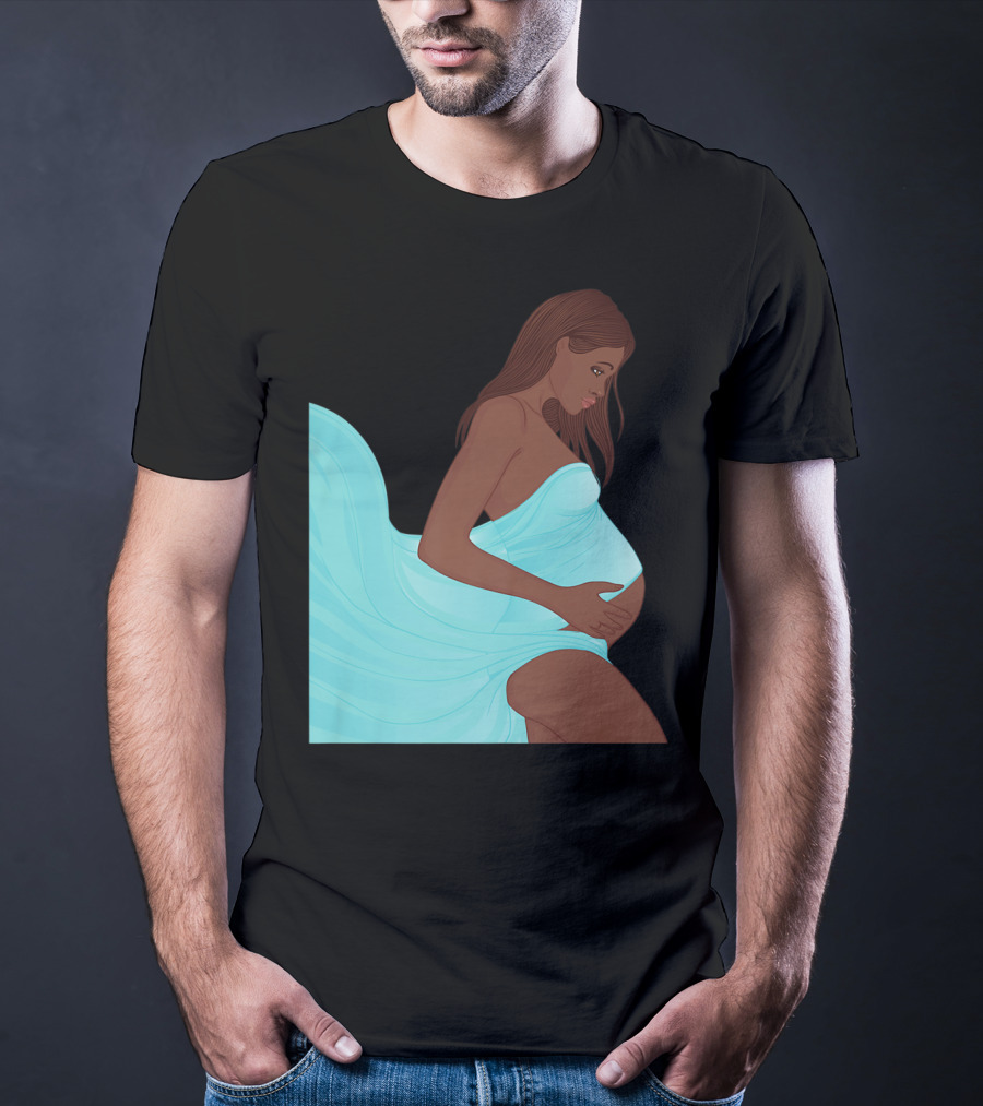 Pregnancy Black Girl Magic African Queen Mom57 T-Shirt