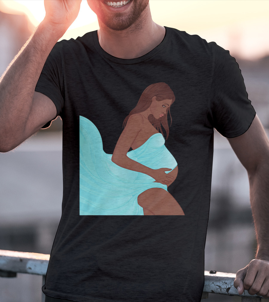 Pregnancy Black Girl Magic African Queen Mom57 T-Shirt