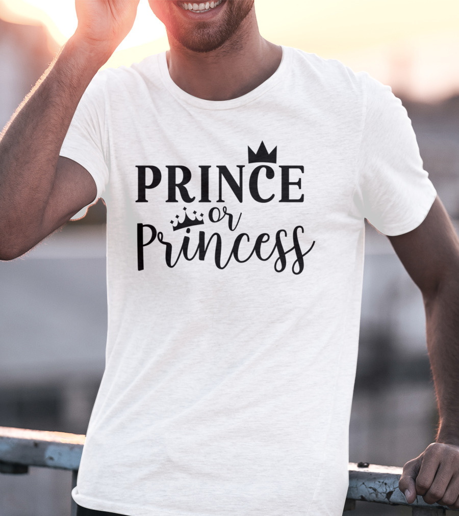 Prince Or Princess Gender Reveal Dad Cute91 T-Shirt