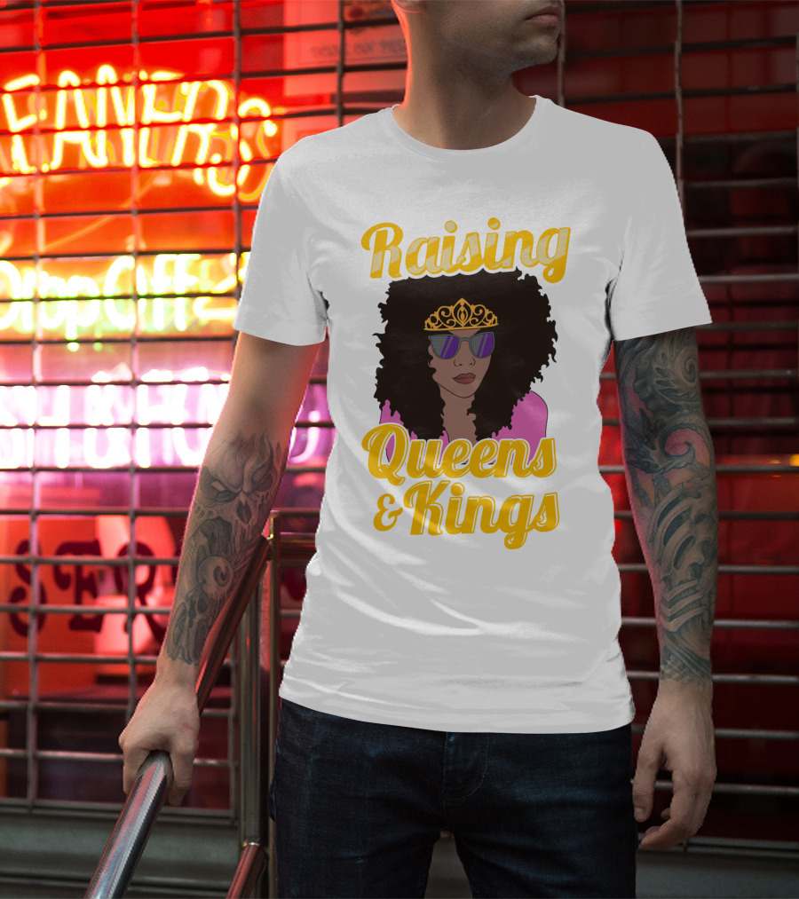 Raising Queens And Kings Afro Mama Tiara Sunglasses T-Shirt