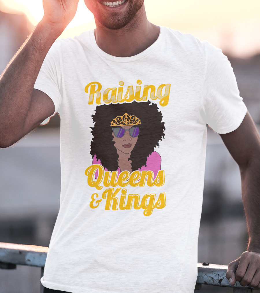 Raising Queens And Kings Afro Mama Tiara Sunglasses T-Shirt