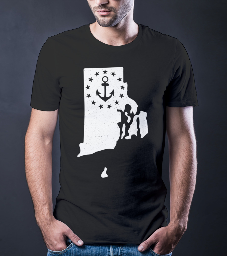 Rhode Island Anchor Independence With Stars T-Shirt