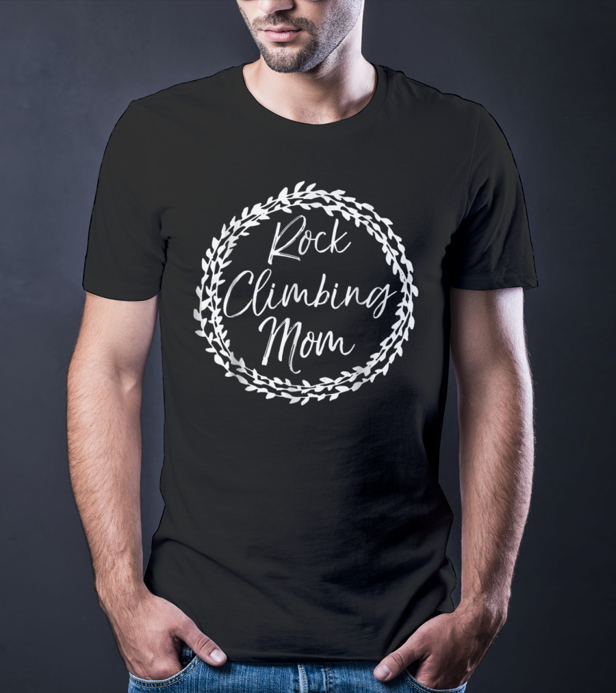 Rock Climbing Mom Cute Flower Circle Mountain Climber T-Shirt