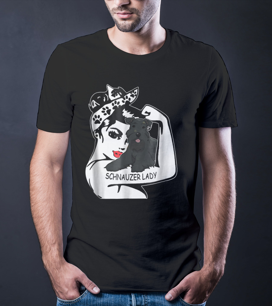 Schnauzer Strong Lady Mom Funny Birthday T-Shirt