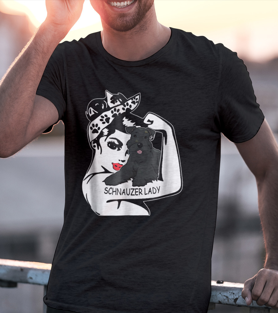 Schnauzer Strong Lady Mom Funny Birthday T-Shirt