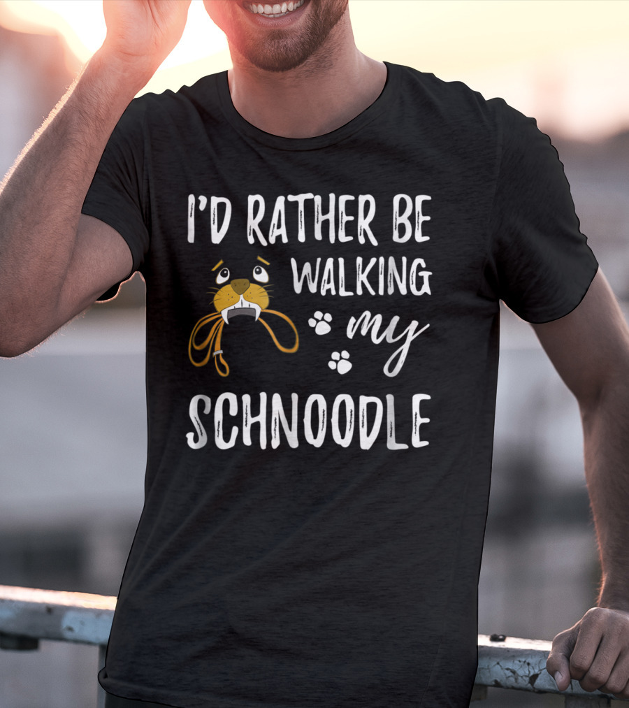 I'd Rather Be Walking My Schnoodle Dog Mom Paw Prints T-Shirt