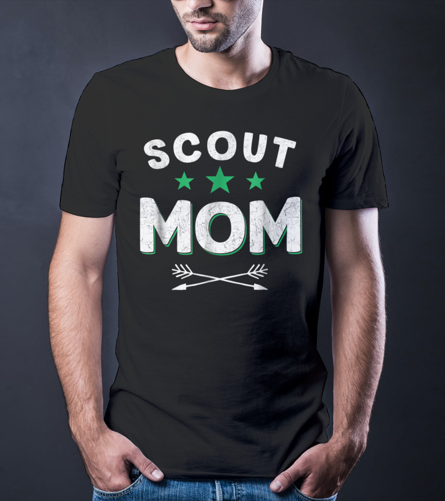 Scout Mom With Stars And Arrows Camping Scouting T-Shirt