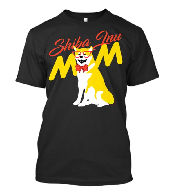 Shiba Inu Mom With Glasses And Bow Tie T-Shirt