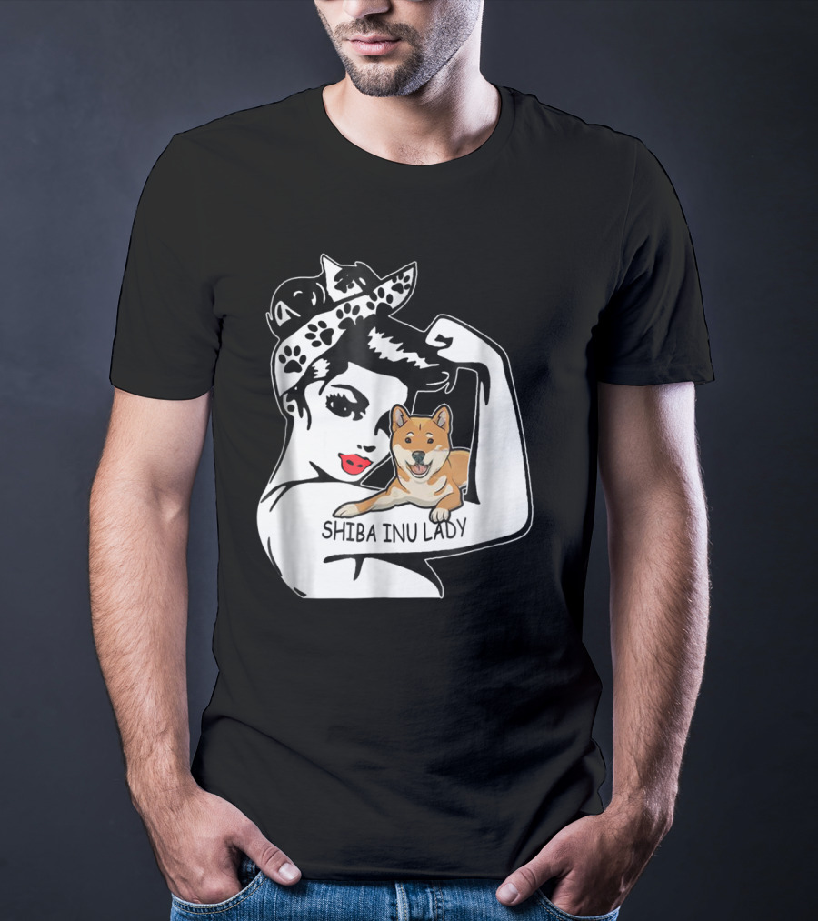 Shiba Inu Lady Strong Mom Birthday Funny T-Shirt
