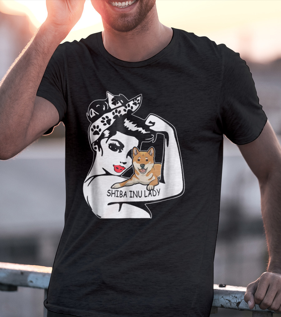 Shiba Inu Lady Strong Mom Birthday Funny T-Shirt