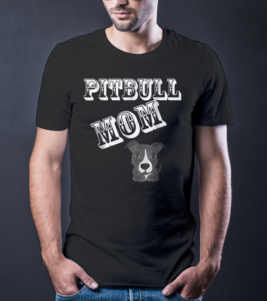 Pitbull Mom SmileteesPets Cute Pitbull T-Shirt