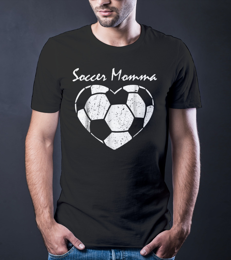 Soccer Momma Heart Graphic Soccer T-Shirt