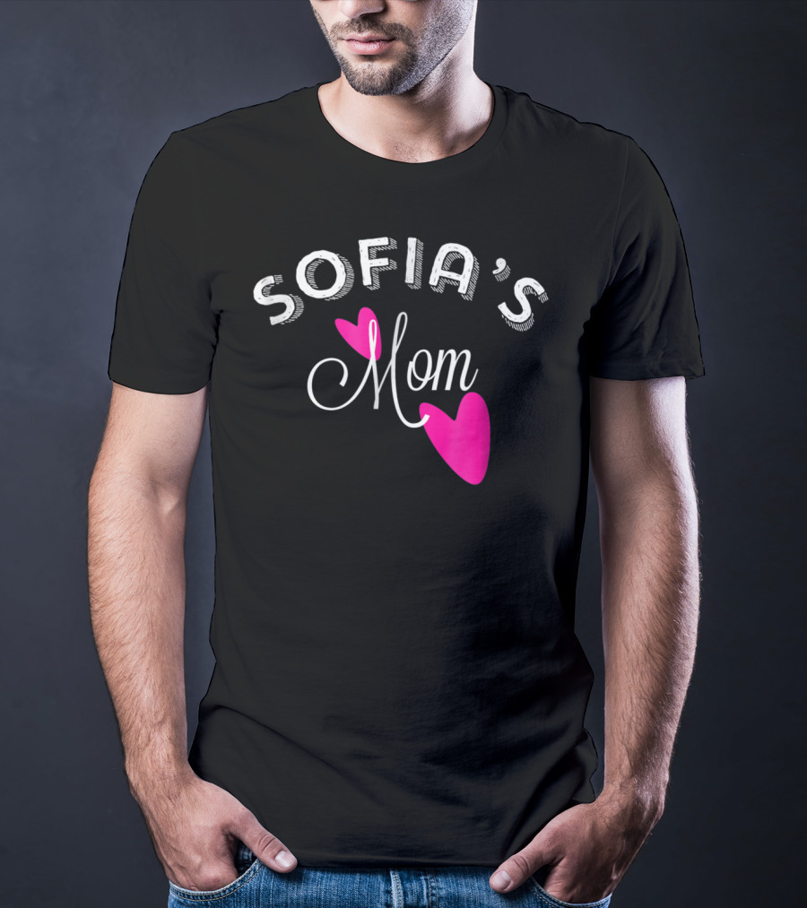 SOFIA'S Mom With Pink Hearts T-Shirt