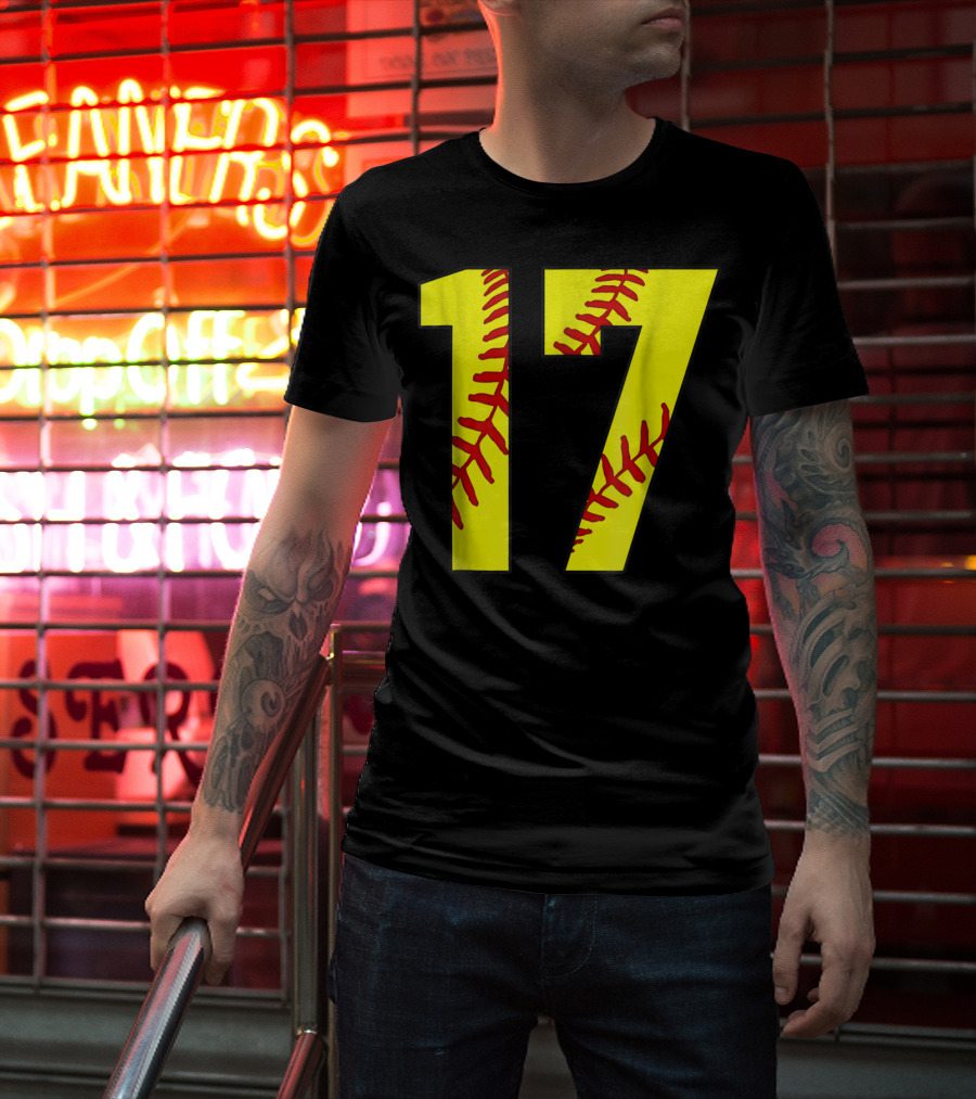Softball Mom 17 Jersey Player Fan T-Shirt