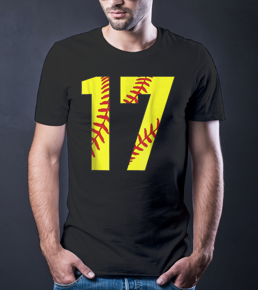 Softball Mom 17 Jersey Player Fan T-Shirt