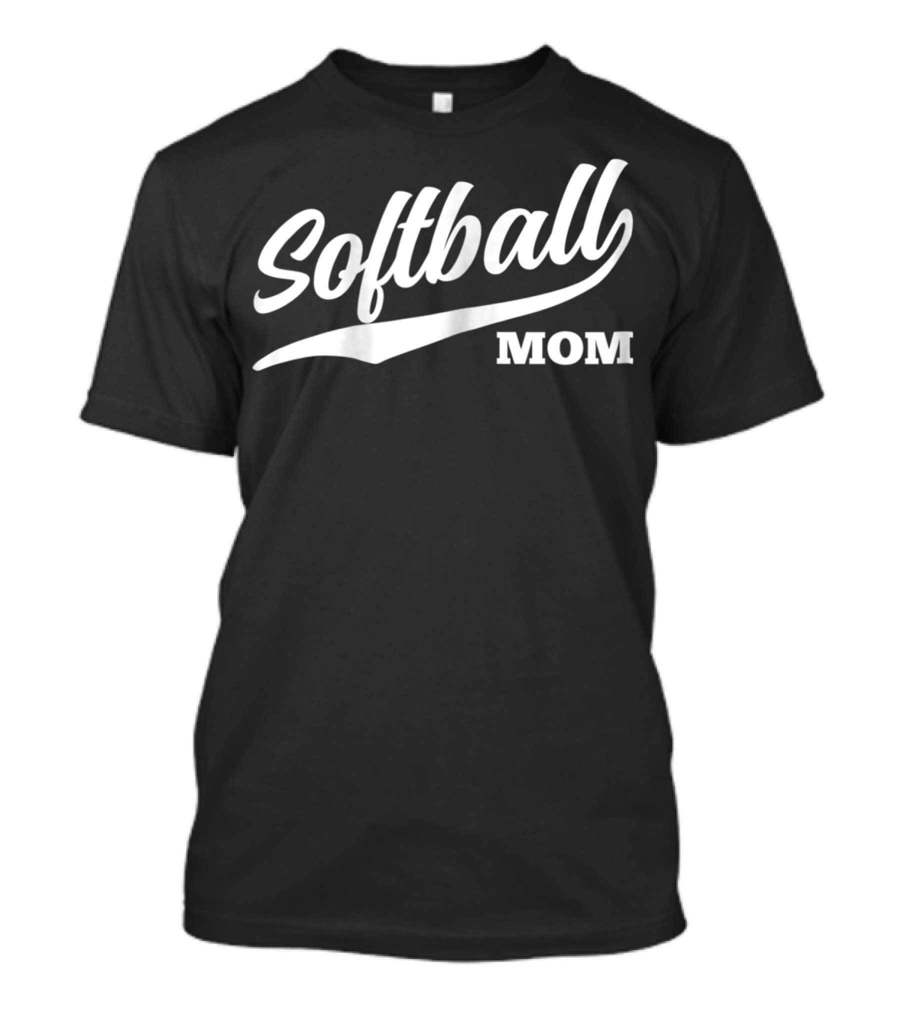 Softball Mom 1970s Cursive Font T-Shirt
