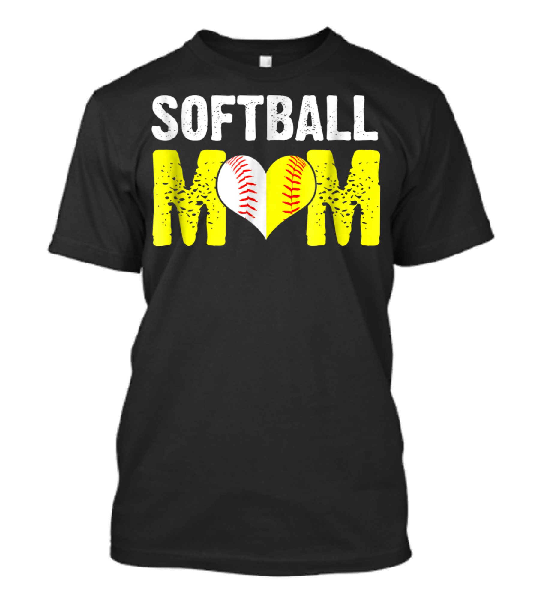 Softball Mom Heart Baseball T-Shirt