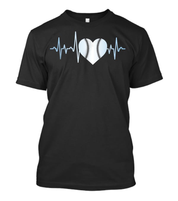 Softball Player Heartbeat Stitch Heart Shape T-Shirt