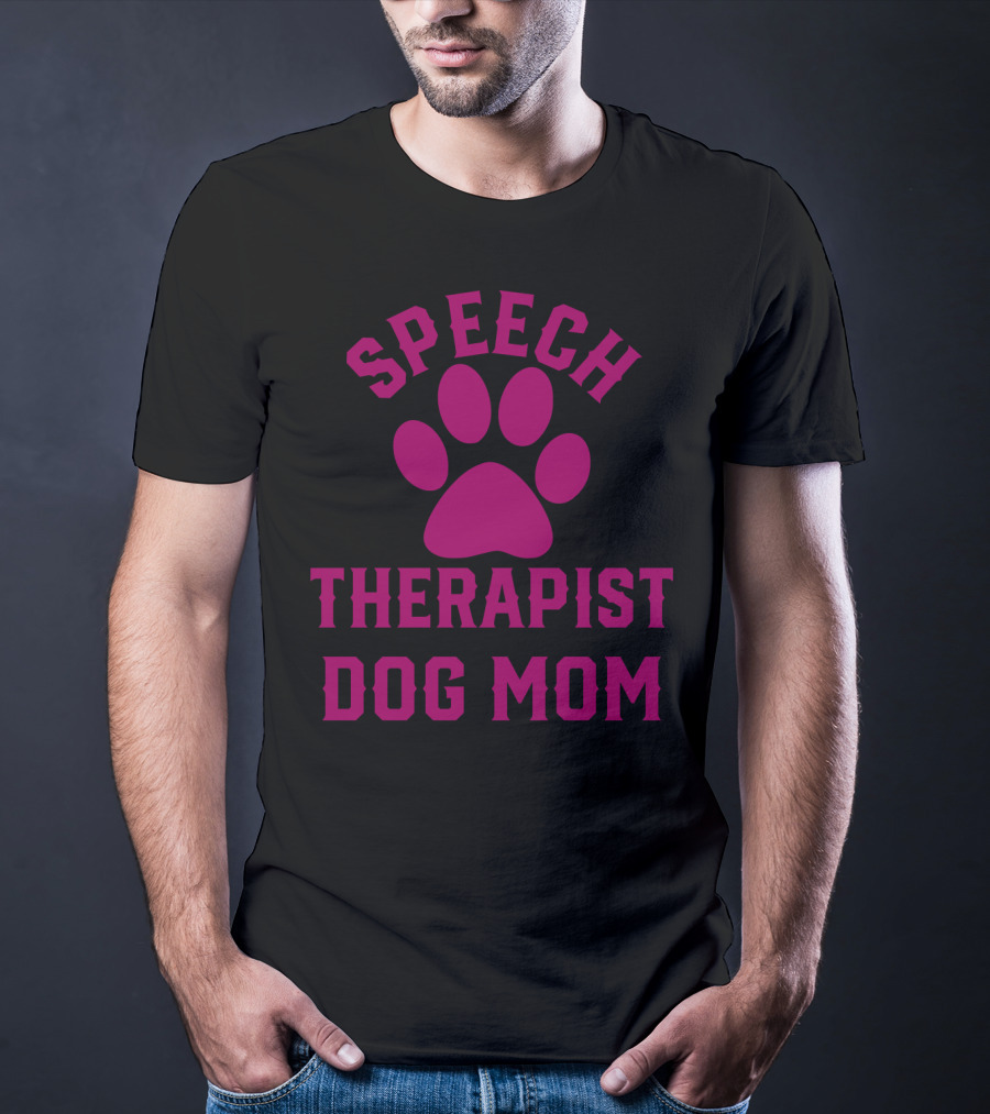Speech Therapist Dog Mom Paw Prints T-Shirt