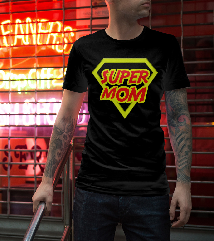 Super Mom Hero Emblem T-Shirt