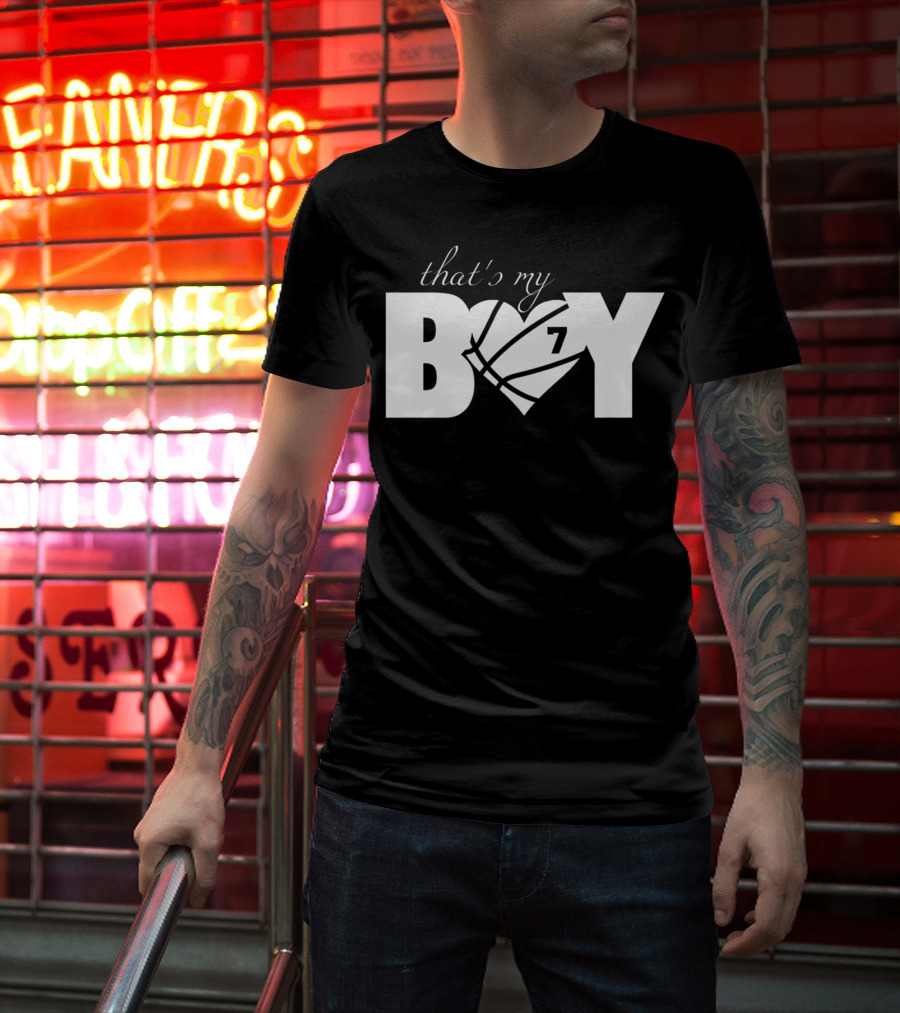 That's My Boy 7 Basketball Heart Design For Mom And Dad T-Shirt