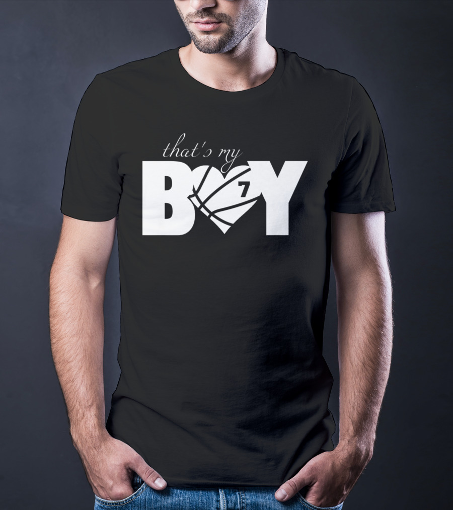 That's My Boy 7 Basketball Heart Design For Mom And Dad T-Shirt