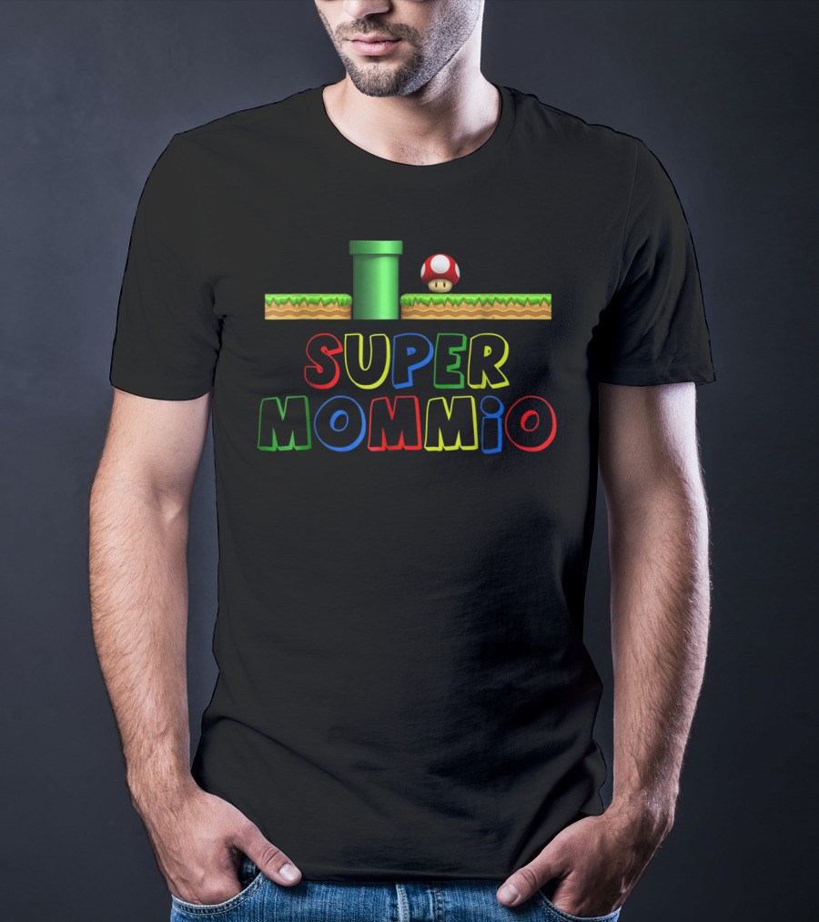 Super Mommio Gamer Mom Mario Mushroom Inspired T-Shirt