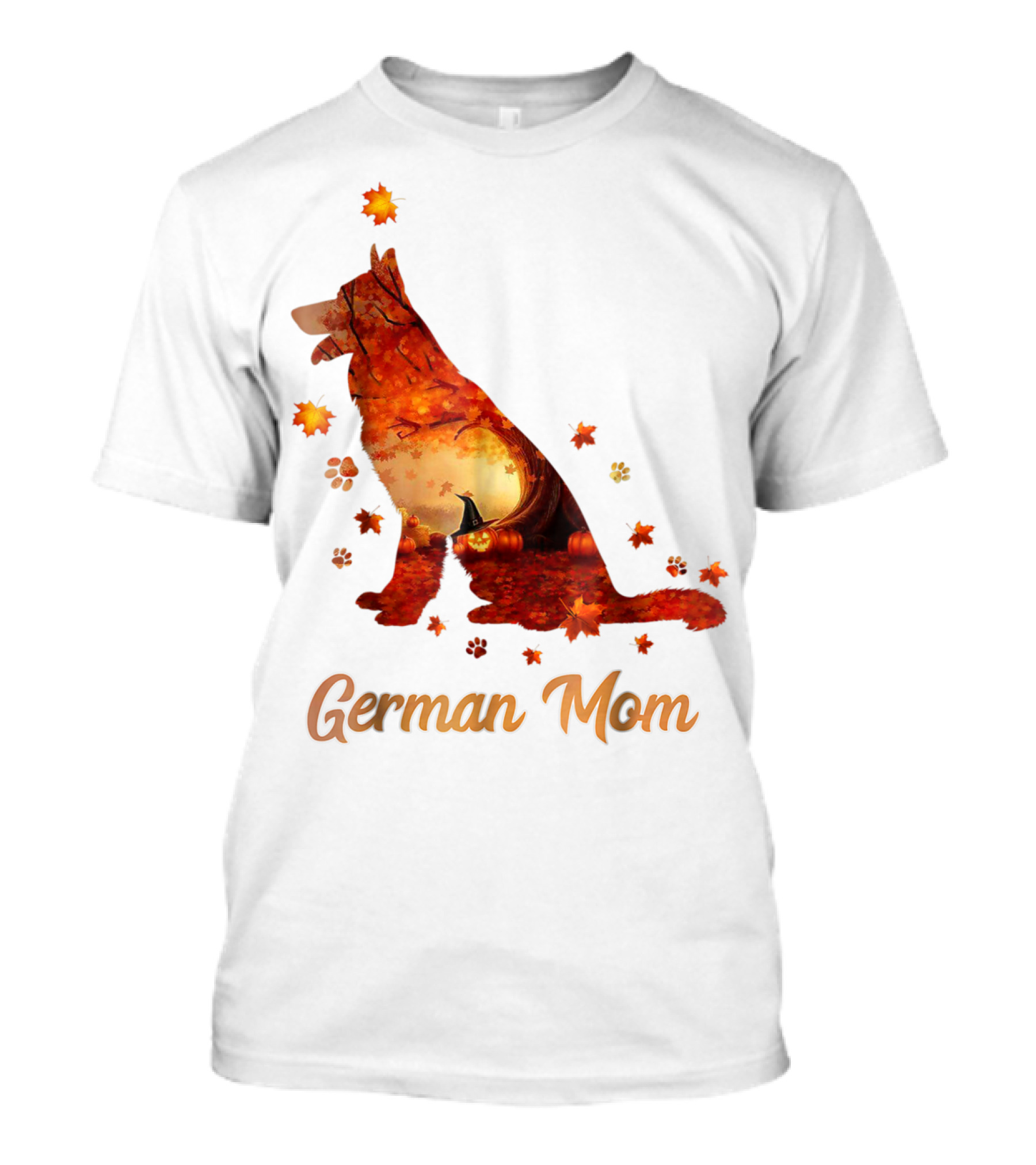 German Shepherd Mom Autumn Scene T-Shirt