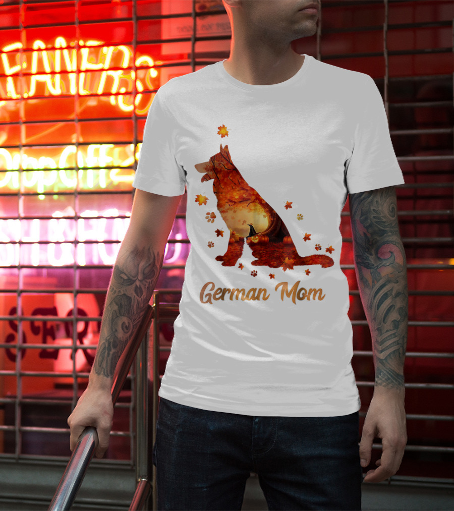 German Shepherd Mom Autumn Scene T-Shirt