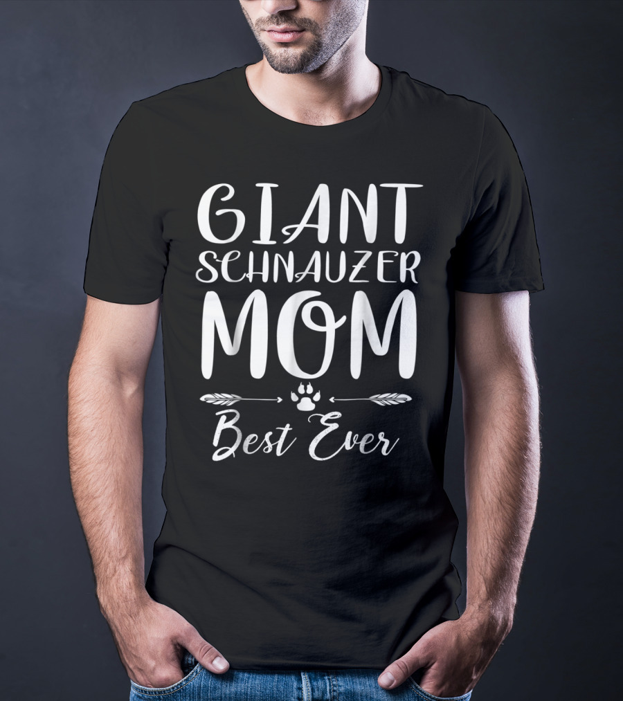 Giant Schnauzer Mom Best Ever Paw Print Dog Lovers T-Shirt