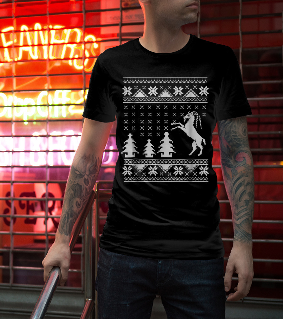 Goat Ugly Christmas Sweater Pattern For Goat Mom Lovers T-Shirt