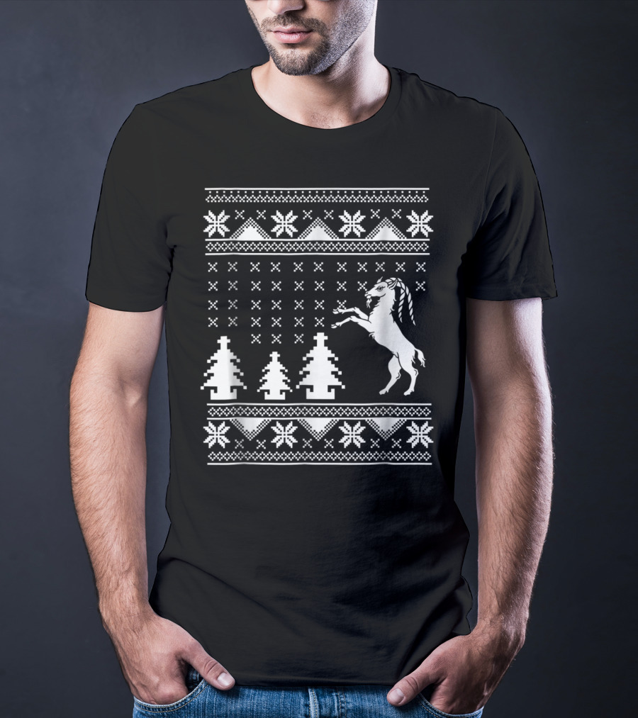 Goat Ugly Christmas Sweater Pattern For Goat Mom Lovers T-Shirt