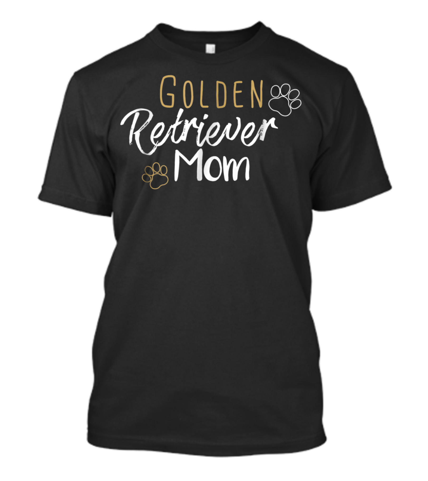 Golden Retriever Mom Funny Cute Dog Lover Paw Prints T-Shirt