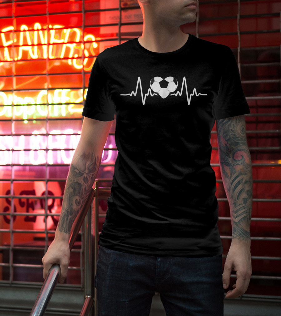 Heartbeat Soccer Cool Soccer Ball Heartbeat T-Shirt